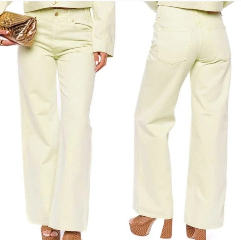 ULLA‎ JOHNSON The Elodie Pistachio Wide Leg Jeans